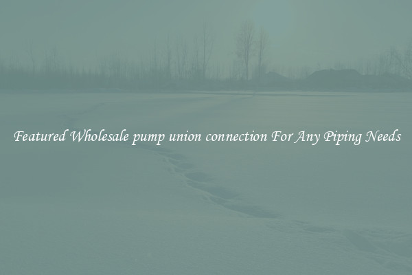 Featured Wholesale pump union connection For Any Piping Needs