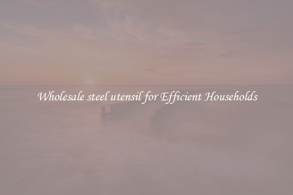 Wholesale steel utensil for Efficient Households