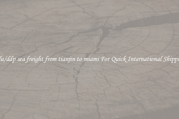 ddu/ddp sea freight from tianjin to miami For Quick International Shipping