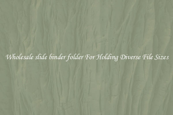 Wholesale slide binder folder For Holding Diverse File Sizes