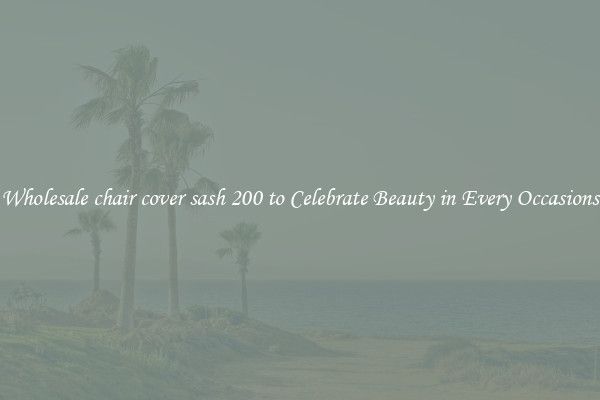Wholesale chair cover sash 200 to Celebrate Beauty in Every Occasions