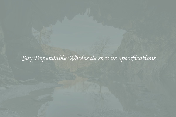 Buy Dependable Wholesale ss wire specifications