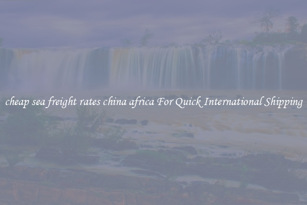 cheap sea freight rates china africa For Quick International Shipping