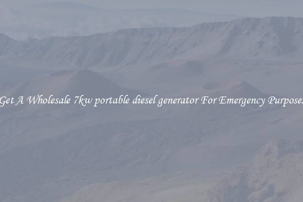 Get A Wholesale 7kw portable diesel generator For Emergency Purposes