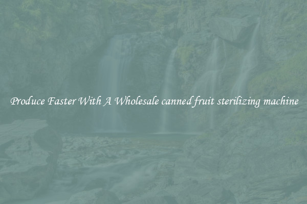 Produce Faster With A Wholesale canned fruit sterilizing machine